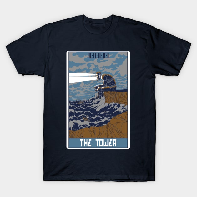 Robo Tarot: The Tower T-Shirt by PeterTheHague